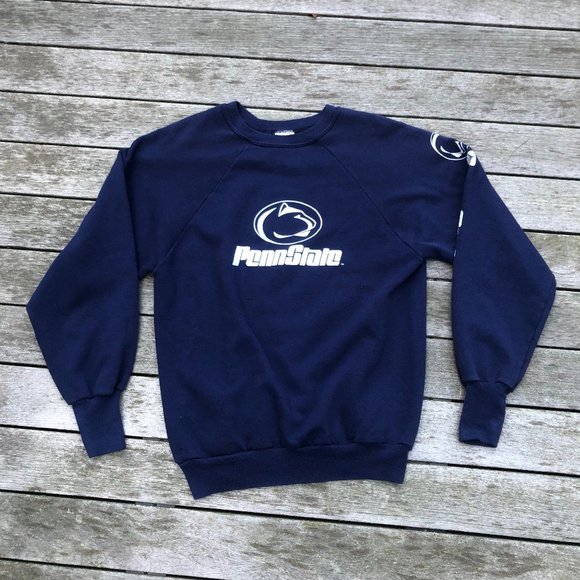 Vintage 80s Penn State Crewneck Crew Neck Sweatshirt Pullover Signal USA S/M - Picture 4 of 17